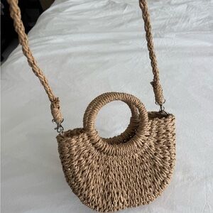 Chic Tan Woven Handbag